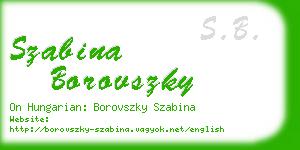 szabina borovszky business card